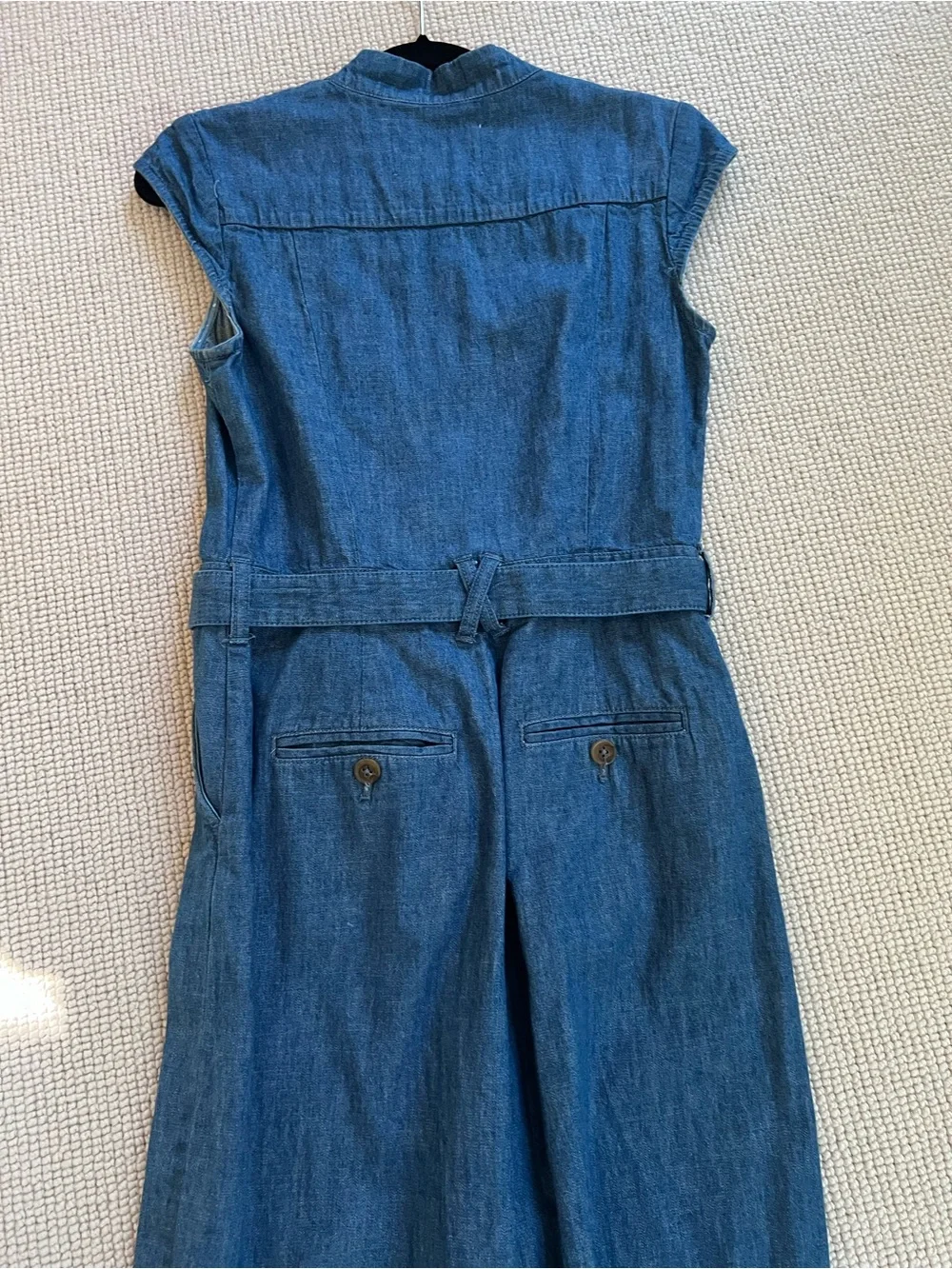 Anthropologie pilcro jinxed Denim Belted Jumpsuit in Medium Blue